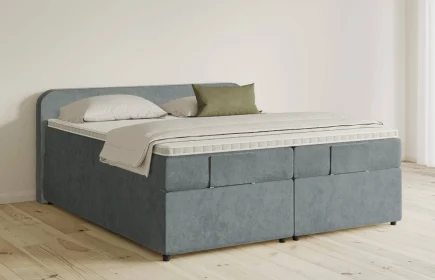 Mozart Boxspringbett Serie 5 Salieri 240x200 mit Bettkasten Samt Dusty Blues H3/H2