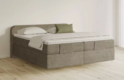 Mozart Boxspringbett Serie 5 Salieri 240x220 elektrisch Feiner Stoff Taupe H3/H3 schwebend