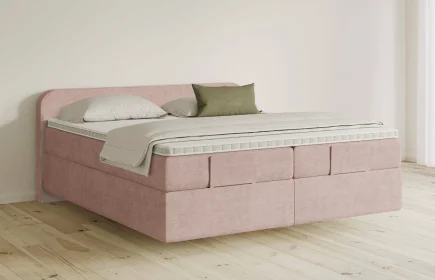 Mozart Boxspringbett Serie 5 Salieri 240x220 Feiner Stoff Rose Glow H3/H3 schwebend