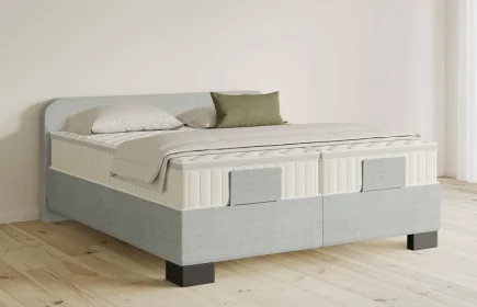Mozart Boxspringbett Serie 5 Salieri 280x190 Feiner Stoff Lunar Mist H3/H4 Königliche Matratze
