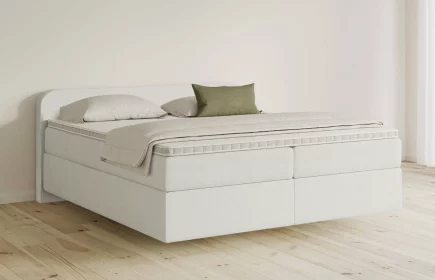 Mozart Boxspringbett Serie 5 Salieri 280x190 Samt Cremeweiß H3/H3 schwebend