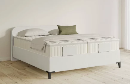 Mozart Boxspringbett Serie 5 Salieri 280x200 elektrisch Samt Cremeweiß H2/H3 Königliche Matratze