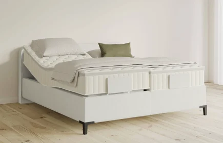 Mozart Boxspringbett Serie 5 Salieri 280x200 elektrisch Samt Vanilla Nice H2/H3 Königliche Matratze