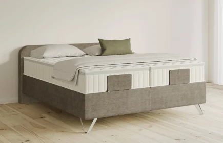 Mozart Boxspringbett Serie 5 Salieri 280x200 Feiner Stoff Dusty Taupe H4/H3 Königliche Matratze