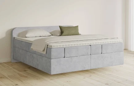 Mozart Boxspringbett Serie 5 Salieri 280x200 Samt Fog Grey H3/H3 schwebend
