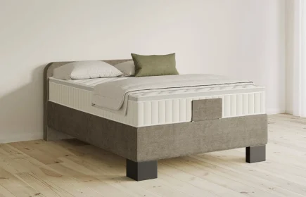 Mozart Boxspringbett Serie 5 Salieri 90x220 Feiner Stoff Dusty Taupe H3 Königliche Matratze