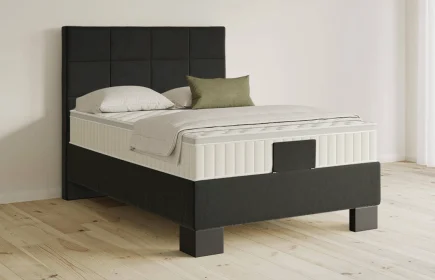 Mozart Boxspringbett Serie 5 Schubert 140x190 Samt Raven Silk H2 Königliche Matratze