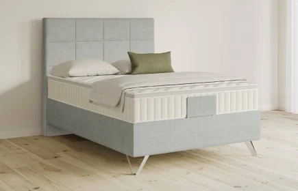 Mozart Boxspringbett Serie 5 Schubert 140x200 Feiner Stoff Lunar Mist H3 Königliche Matratze