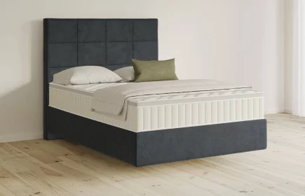 Mozart Boxspringbett Serie 5 Schubert 140x200 Samt Anthrazit H4 schwebend Königliche Matratze