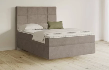 Mozart Boxspringbett Serie 5 Schubert 140x200 Samt Beigebraun H3 schwebend