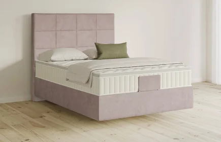 Mozart Boxspringbett Serie 5 Schubert 140x200 Samt Blossom Pink H4 schwebend Königliche Matratze