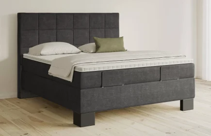 Mozart Boxspringbett Serie 5 Schubert 160x200 Feiner Stoff Carbon Grey H3/H3