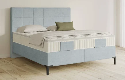 Mozart Boxspringbett Serie 5 Schubert 160x200 Feiner Stoff Frosted Azure H3/H3 Königliche Matratze