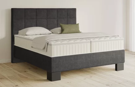 Mozart Boxspringbett Serie 5 Schubert 180x190 Feiner Stoff Anthrazit H3/H4 Königliche Matratze