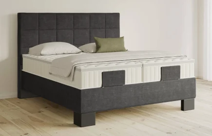 Mozart Boxspringbett Serie 5 Schubert 180x190 Feiner Stoff Carbon Grey H3/H4 Königliche Matratze