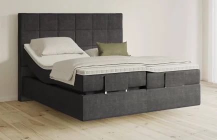 Mozart Boxspringbett Serie 5 Schubert 180x200 elektrisch Feiner Stoff Carbon Grey H3/H3 schwebend