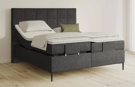 Mozart Boxspringbett Serie 5 Schubert 180x200 elektrisch Feiner Stoff Carbon Grey H3/H3