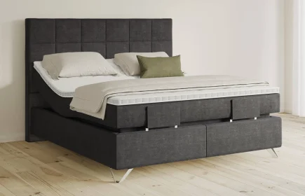 Mozart Boxspringbett Serie 5 Schubert 180x200 elektrisch Feiner Stoff Carbon Grey H3/H3