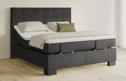 Mozart Boxspringbett Serie 5 Schubert 180x200 elektrisch Feiner Stoff Carbon Grey H3/H4