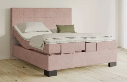 Mozart Boxspringbett Serie 5 Schubert 180x200 elektrisch Feiner Stoff Rose Glow H4/H3