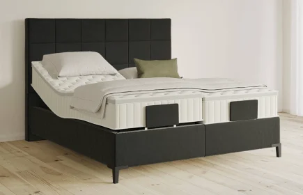 Mozart Boxspringbett Serie 5 Schubert 180x200 elektrisch Samt Raven Silk H2/H4 Königliche Matratze