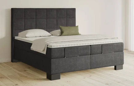 Mozart Boxspringbett Serie 5 Schubert 180x200 Feiner Stoff Carbon Grey H2/H3
