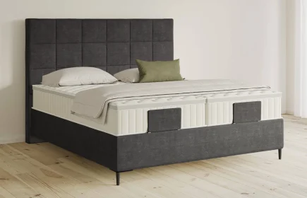 Mozart Boxspringbett Serie 5 Schubert 180x200 Feiner Stoff Carbon Grey H3/H3 Königliche Matratze