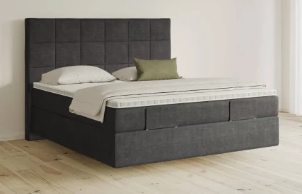 Mozart Boxspringbett Serie 5 Schubert 180x200 Feiner Stoff Carbon Grey H3/H3 schwebend