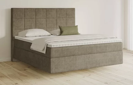 Mozart Boxspringbett Serie 5 Schubert 180x200 Feiner Stoff Taupe H3/H3 schwebend