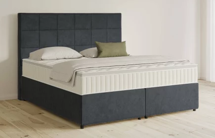 Mozart Boxspringbett Serie 5 Schubert 180x200 mit Bettkasten Samt Anthrazit H3/H4 Königliche Matratze