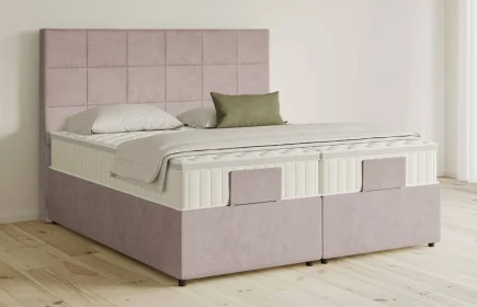 Mozart Boxspringbett Serie 5 Schubert 180x200 mit Bettkasten Samt Blossom Pink H3/H3 Königliche Matratze