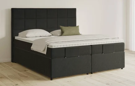 Mozart Boxspringbett Serie 5 Schubert 180x200 mit Bettkasten Samt Raven Silk H2/H3