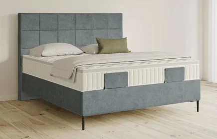 Mozart Boxspringbett Serie 5 Schubert 180x200 Samt Dusty Blues H3/H2 Königliche Matratze