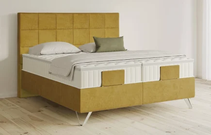 Mozart Boxspringbett Serie 5 Schubert 180x200 Samt Mustard H3/H3 Königliche Matratze