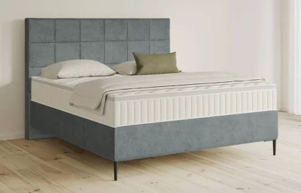 Mozart Boxspringbett Serie 5 Schubert 180x200 Samt Pastellblau H3/H2 Königliche Matratze