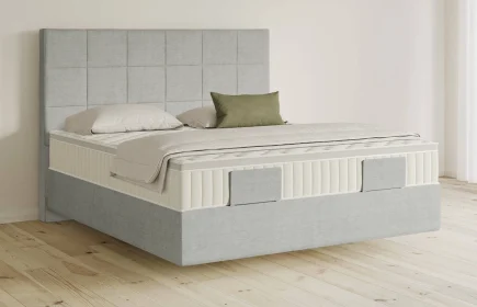 Mozart Boxspringbett Serie 5 Schubert 180x220 Feiner Stoff Lunar Mist H3/H2 schwebend Königliche Matratze