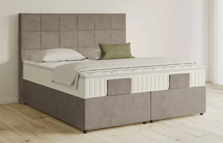 Mozart Boxspringbett Serie 5 Schubert 180x220 mit Bettkasten Samt Cookie H3/H3 Königliche Matratze