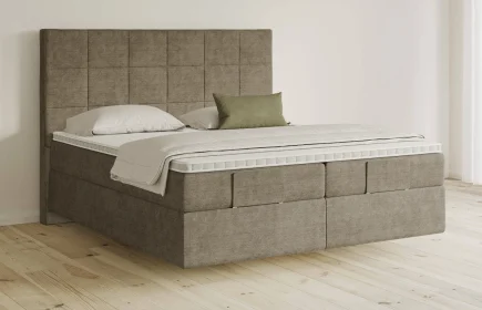 Mozart Boxspringbett Serie 5 Schubert 200x200 Feiner Stoff Dusty Taupe H3/H3 schwebend