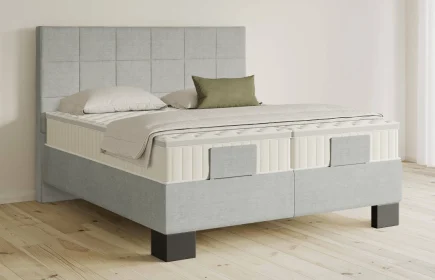 Mozart Boxspringbett Serie 5 Schubert 200x200 Feiner Stoff Lunar Mist H2/H4 Königliche Matratze