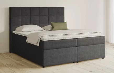 Mozart Boxspringbett Serie 5 Schubert 200x200 mit Bettkasten Feiner Stoff Anthrazit H3/H3