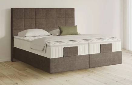 Mozart Boxspringbett Serie 5 Schubert 240x200 elektrisch Feiner Stoff Braun H3/H3 schwebend Königliche Matratze