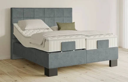 Mozart Boxspringbett Serie 5 Schubert 240x200 elektrisch Samt Dusty Blues H3/H3 Königliche Matratze