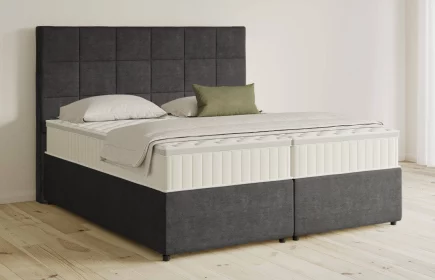 Mozart Boxspringbett Serie 5 Schubert 240x210 mit Bettkasten Feiner Stoff Anthrazit H3/H3 Königliche Matratze