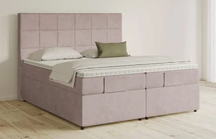 Mozart Boxspringbett Serie 5 Schubert 240x210 mit Bettkasten Samt Blossom Pink H3/H3