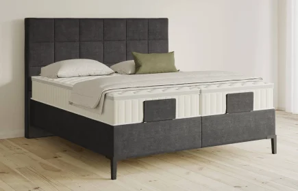 Mozart Boxspringbett Serie 5 Schubert 280x190 Feiner Stoff Carbon Grey H2/H3 Königliche Matratze