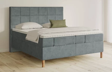 Mozart Boxspringbett Serie 5 Schubert 280x200 elektrisch Samt Pastellblau H3/H3