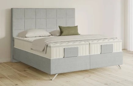 Mozart Boxspringbett Serie 5 Schubert 280x210 Feiner Stoff Lunar Mist H4/H2 Königliche Matratze