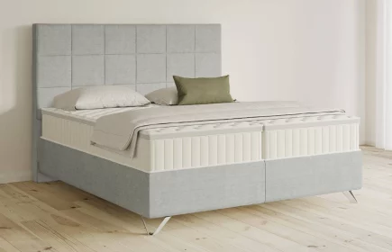 Mozart Boxspringbett Serie 5 Schubert 280x210 Feiner Stoff Silbergrau H4/H2 Königliche Matratze