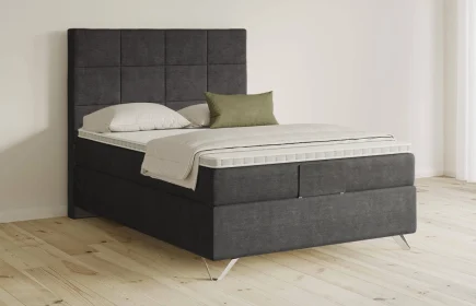 Mozart Boxspringbett Serie 5 Schubert 90x200 Feiner Stoff Carbon Grey H3