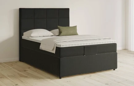 Mozart Boxspringbett Serie 5 Schubert 90x200 mit Bettkasten Samt Raven Silk H3